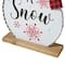 Glitzhome® 3ft. Lighted Wooden Christmas Snowman Porch Décor with Timer